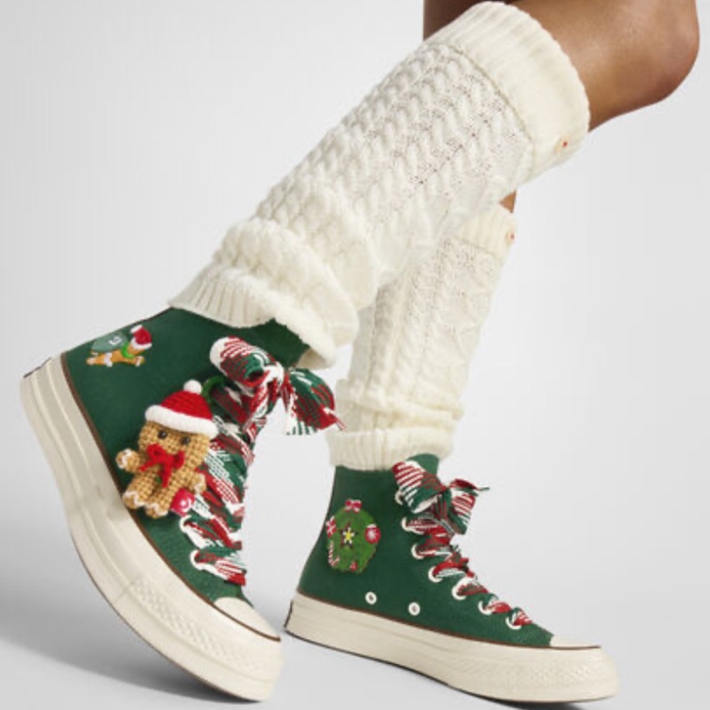 Converse Chuck 70 High X Mas Gingerbread Knit Sock Midnight Clover